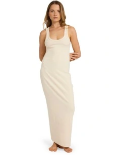 Base Rib Maxi Dress in Beige