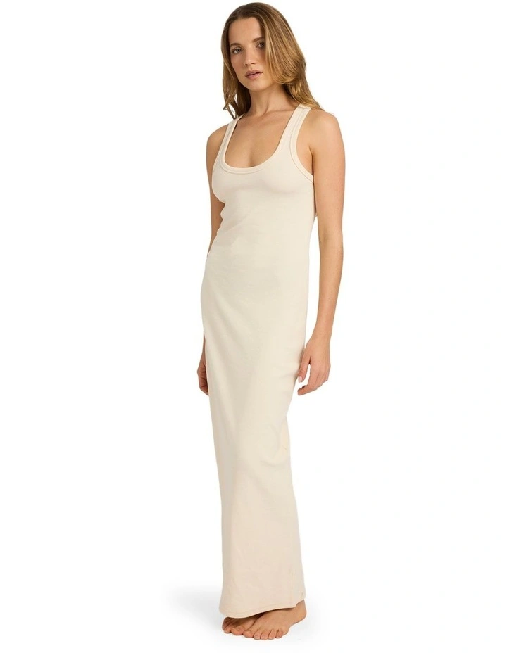 Base Rib Maxi Dress in Beige image 3
