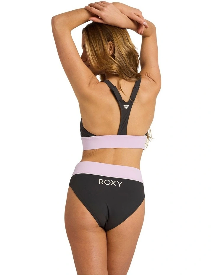 Active Colourblock High Waist Bikini Bottom in Multi image 2