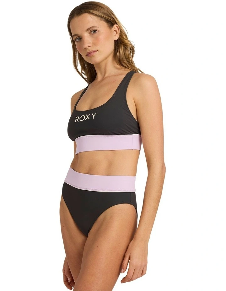 Active Colourblock High Waist Bikini Bottom in Multi image 3