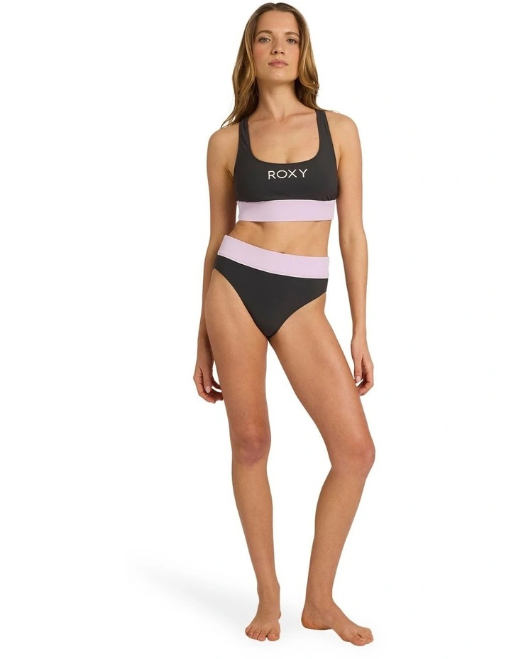 Active Colourblock High Waist Bikini Bottom in Multi image 5