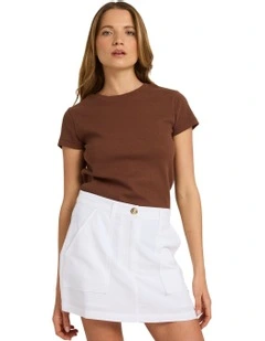 Base Rib T-shirt in Brown