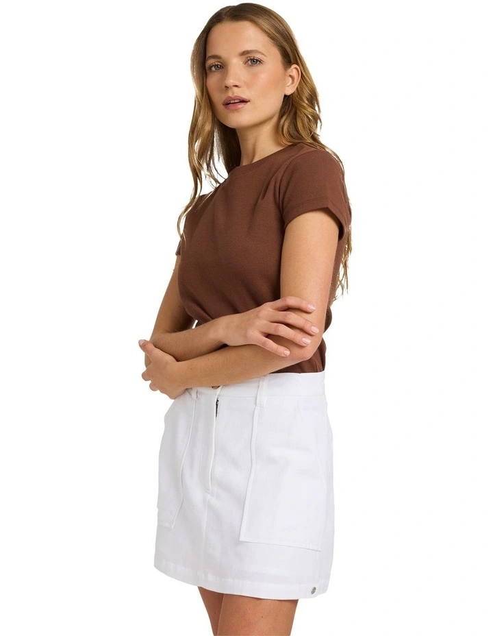 Base Rib T-shirt in Brown image 3