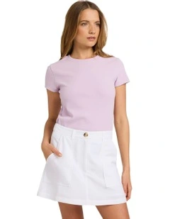 Base Rib T-shirt in Purple