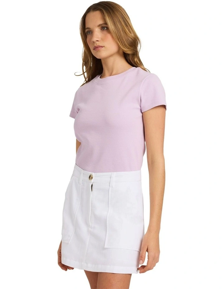 Base Rib T-shirt in Purple image 3