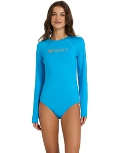 Long Sleeve Onesie Rash Vest in Blue