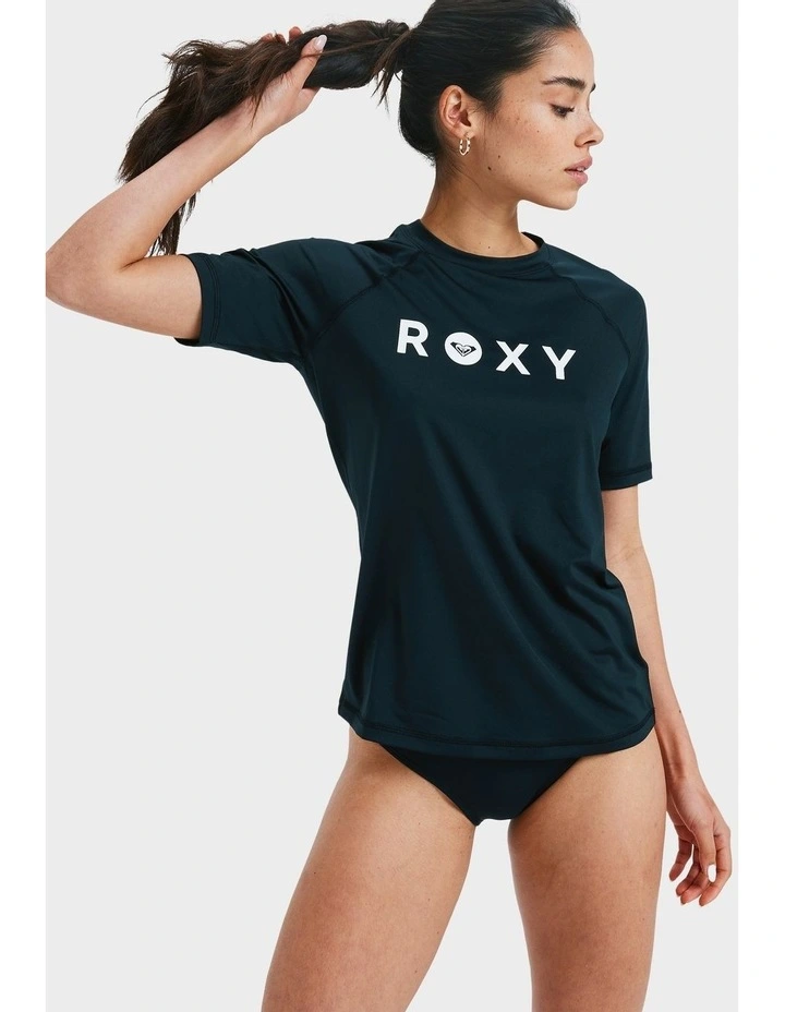 Essential Short Sleeve Rash Vest in Black image 1