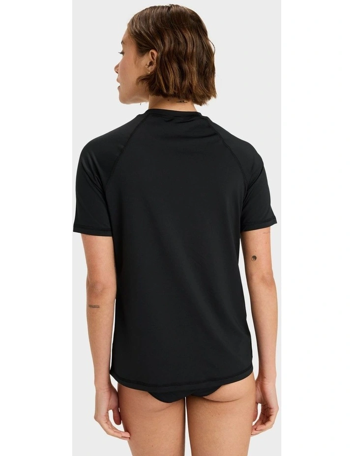 Essential Short Sleeve Rash Vest in Black image 2