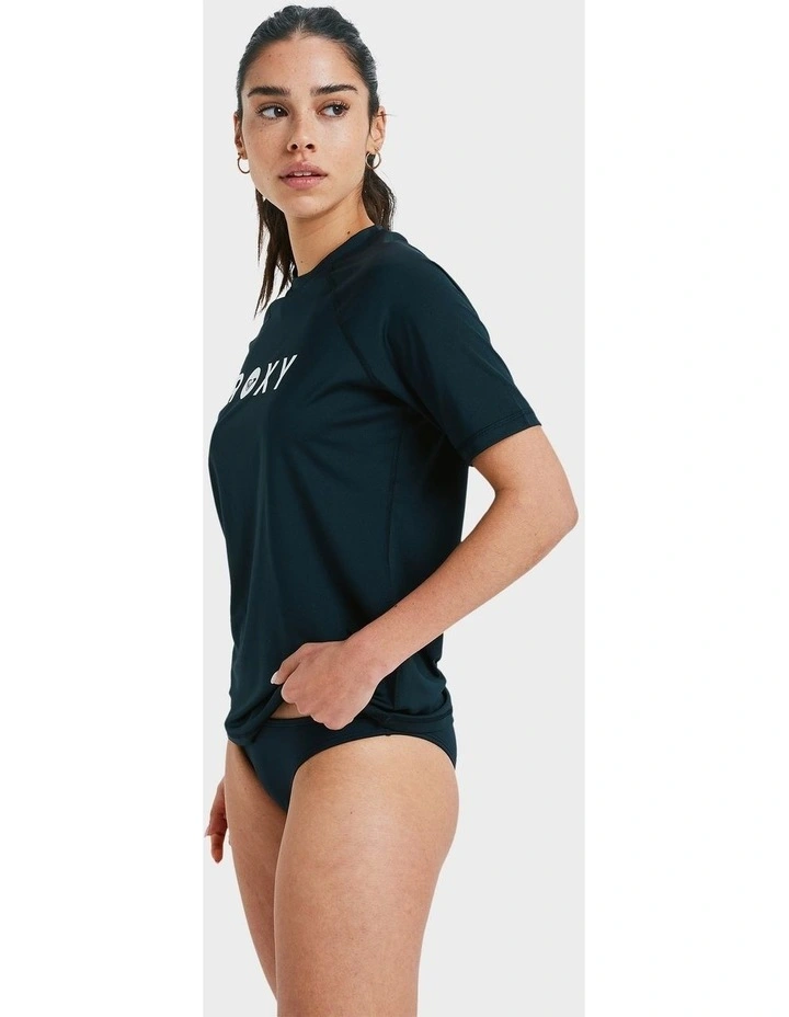 Essential Short Sleeve Rash Vest in Black image 3