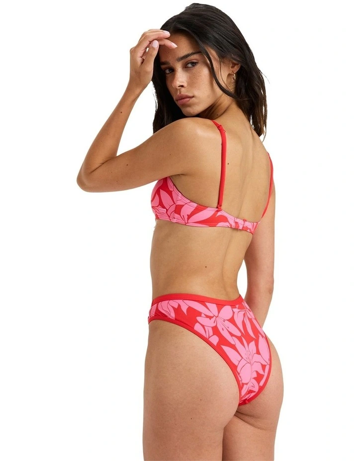 Khloe Basic Bralette Bikini Top in Red image 3