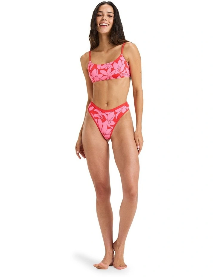 Khloe Basic Bralette Bikini Top in Red image 4