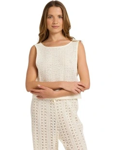 Sky Above Cover Up Top in Off White