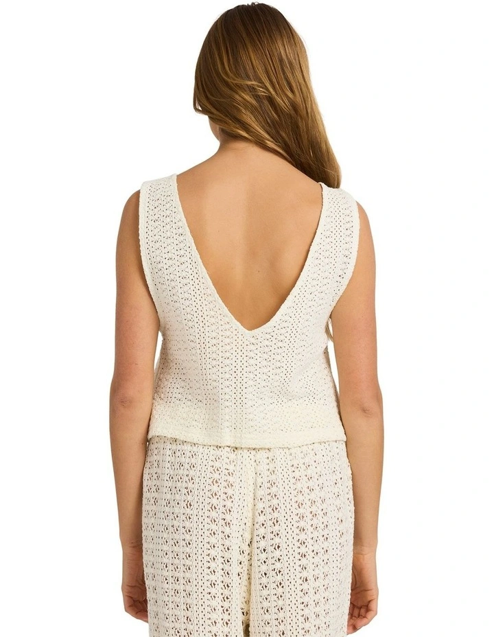 Sky Above Cover Up Top in Off White image 2