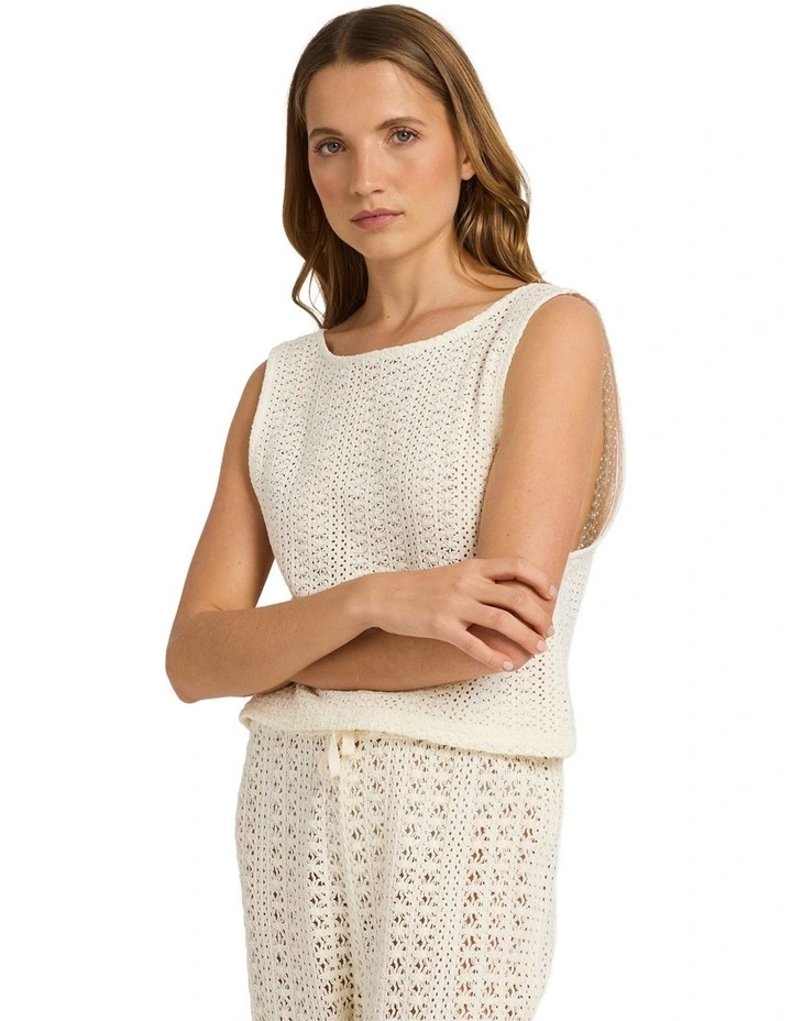 Sky Above Cover Up Top in Off White image 3