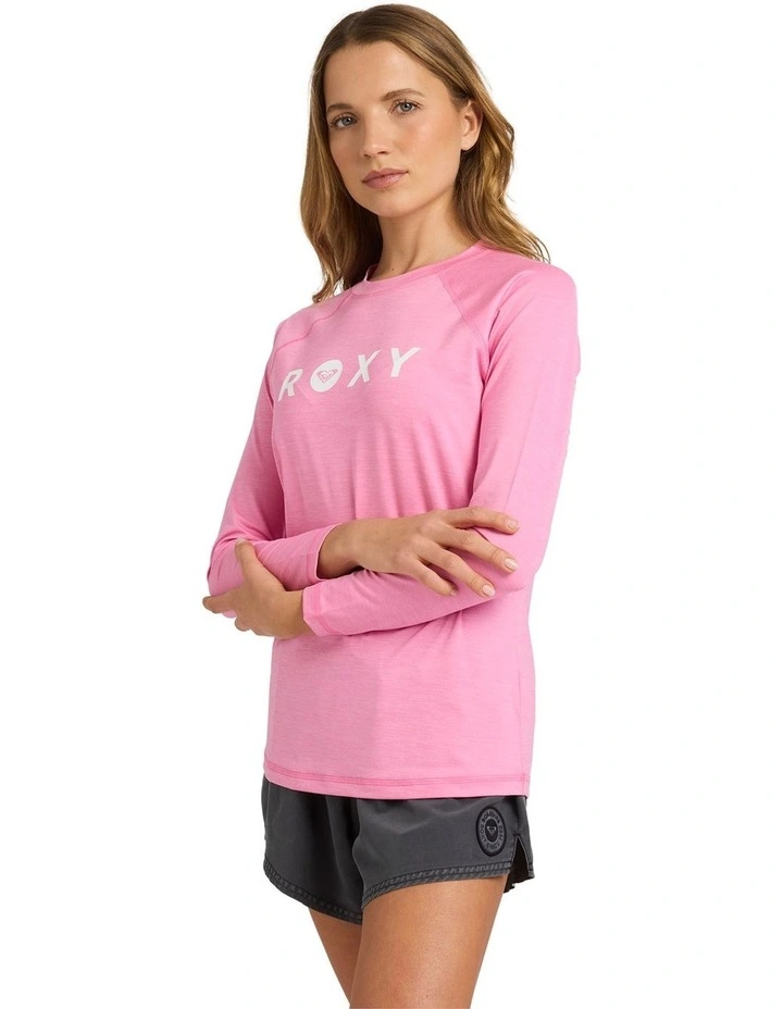 Essentials Lycra Long Sleeve Rash Vest in Pink image 3
