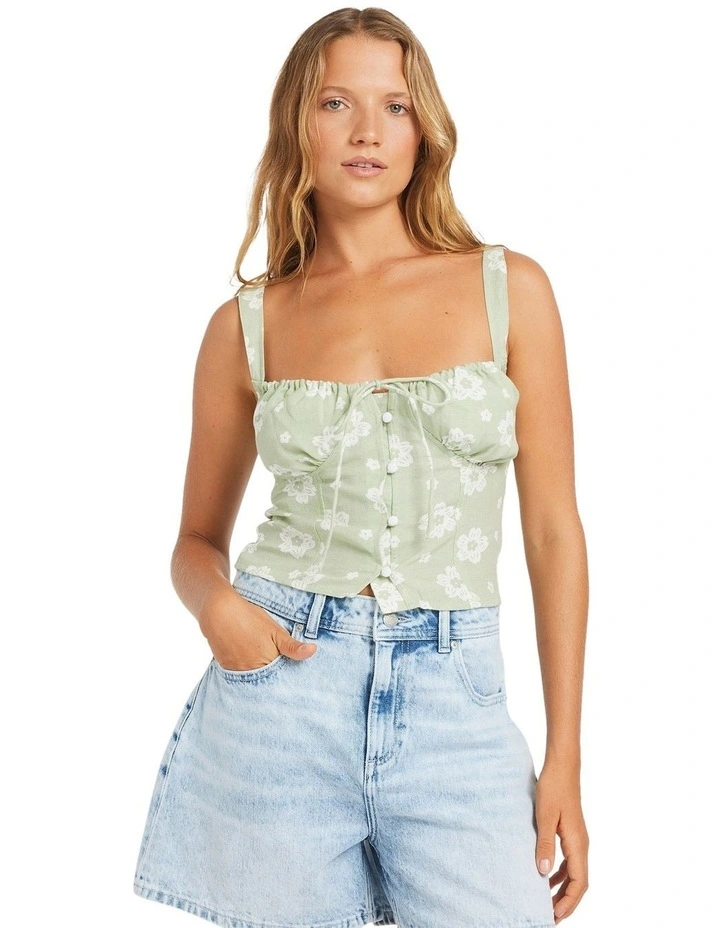 Blossom Tank Top in Green image 1