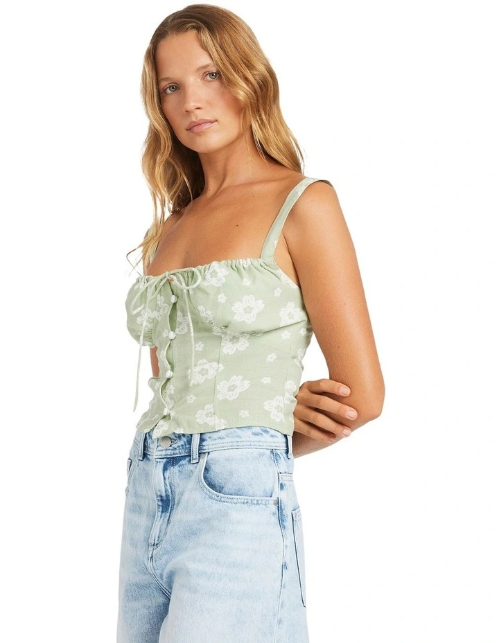 Blossom Tank Top in Green image 3