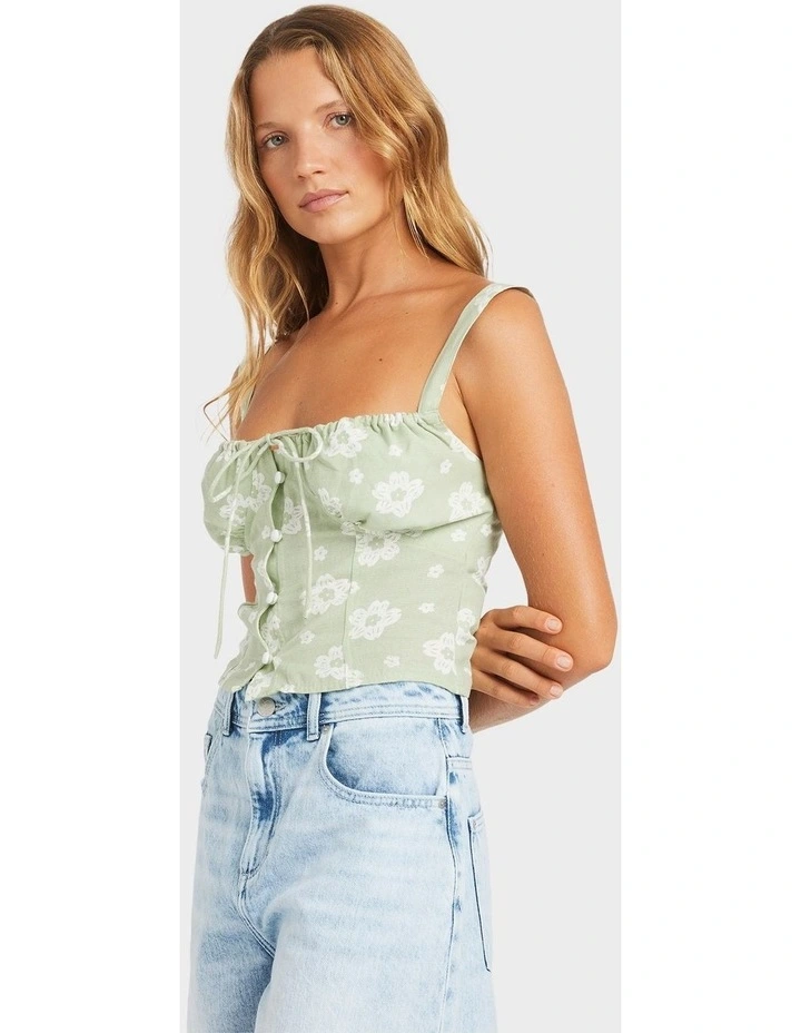 Blossom Tank Top in Green image 3