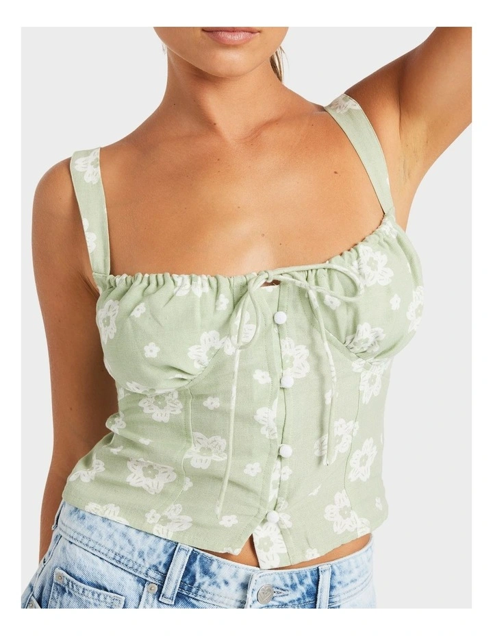 Blossom Tank Top in Green image 4