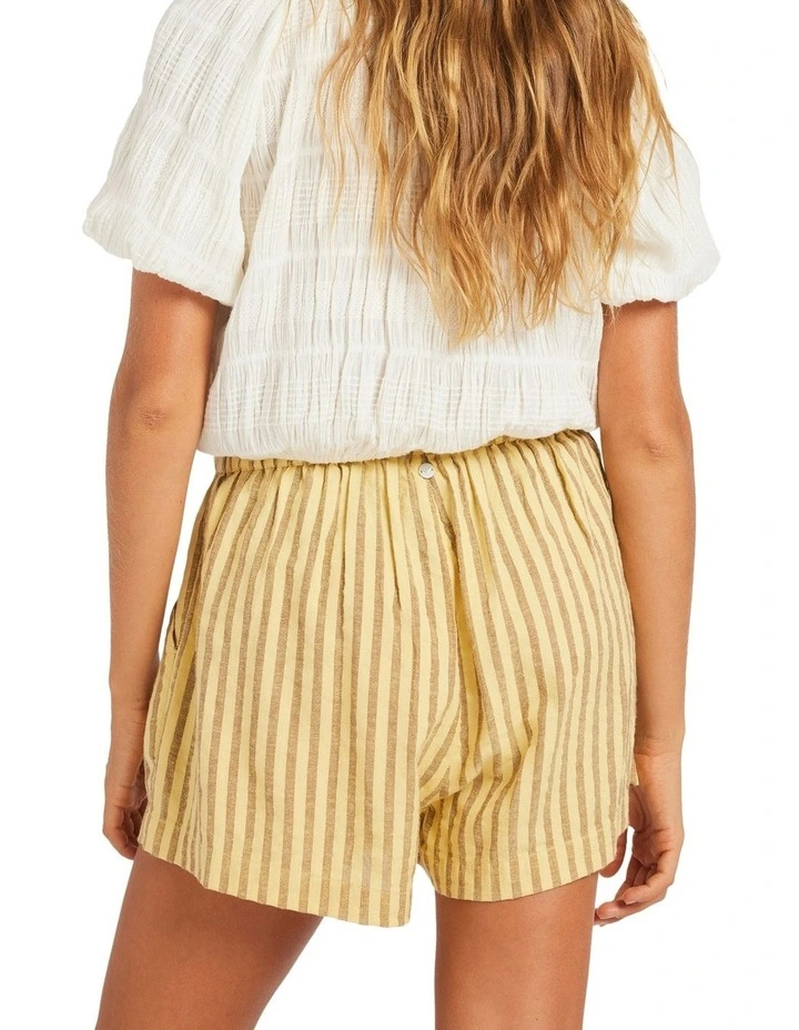 Mercado Stripe Elastic Waist Shorts in White image 2