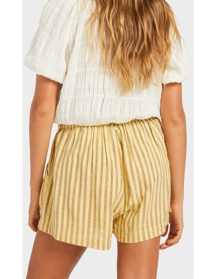 Mercado Stripe Elastic Waist Shorts in White image 2