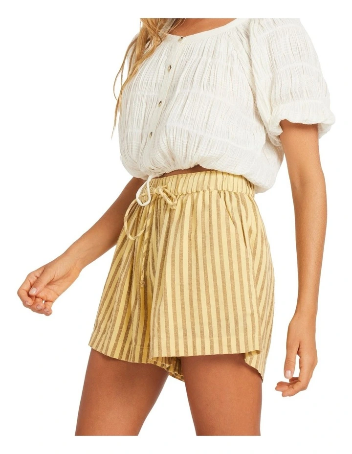 Mercado Stripe Elastic Waist Shorts in White image 3