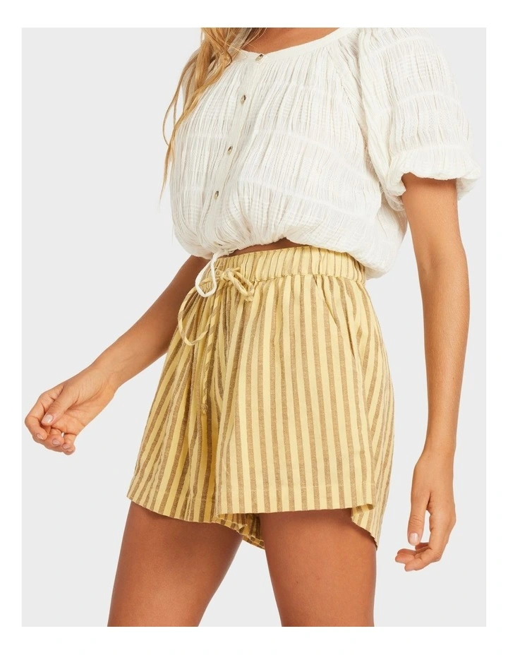 Mercado Stripe Elastic Waist Shorts in White image 3