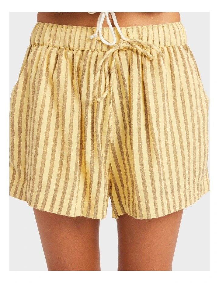 Mercado Stripe Elastic Waist Shorts in White image 4