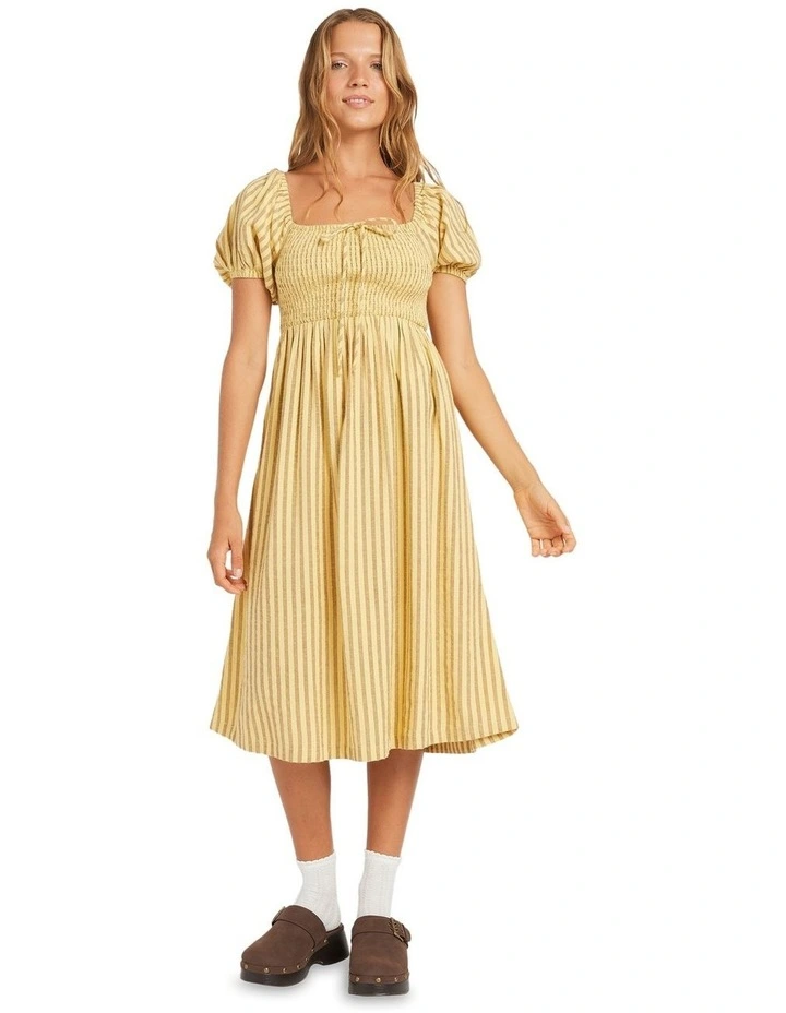 Mercado Stripe Midi Dress in White image 1