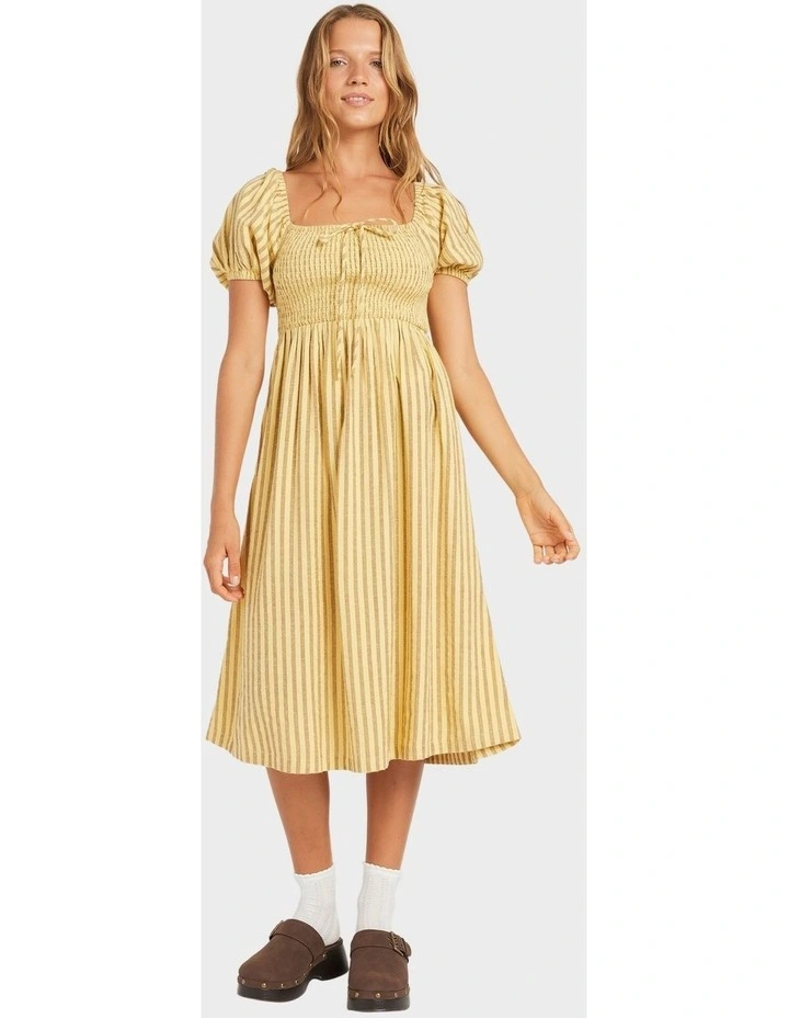 Mercado Stripe Midi Dress in White image 1