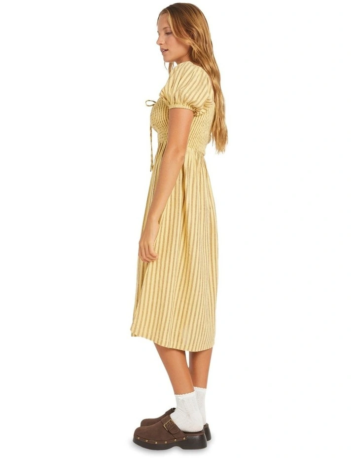 Mercado Stripe Midi Dress in White image 3