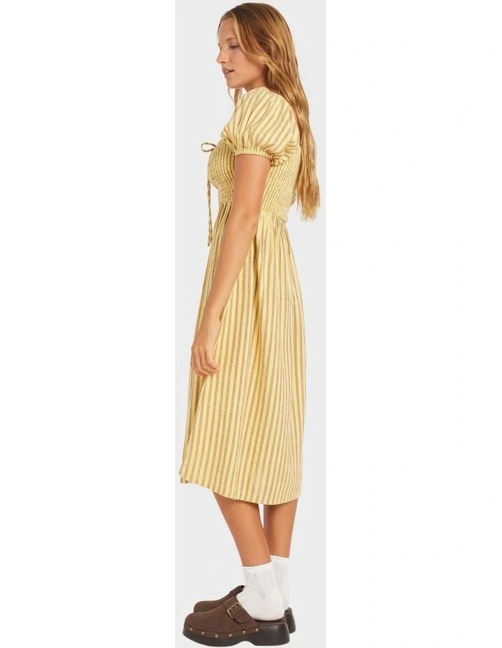 Mercado Stripe Midi Dress in White image 3