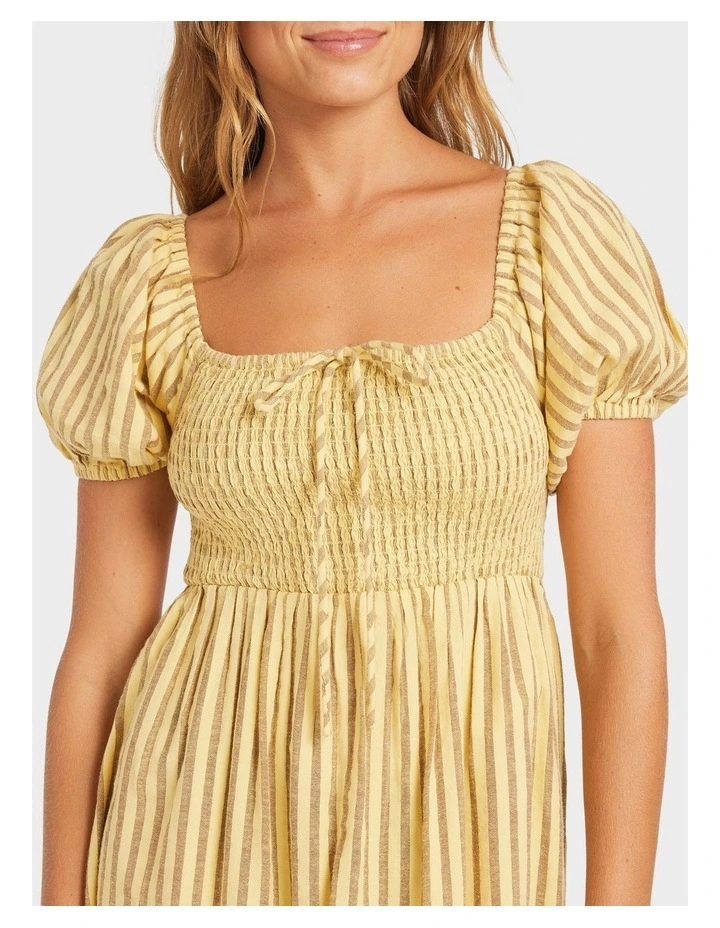 Mercado Stripe Midi Dress in White image 4