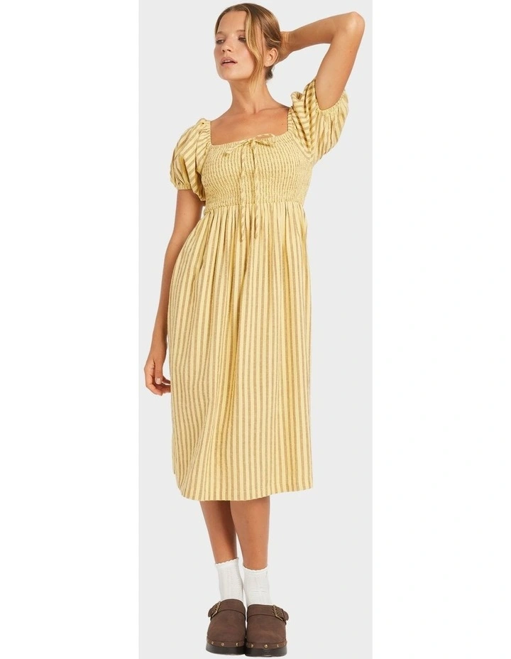 Mercado Stripe Midi Dress in White image 5