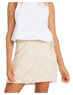 Dream Big Flora Mini Skirt in Natural
