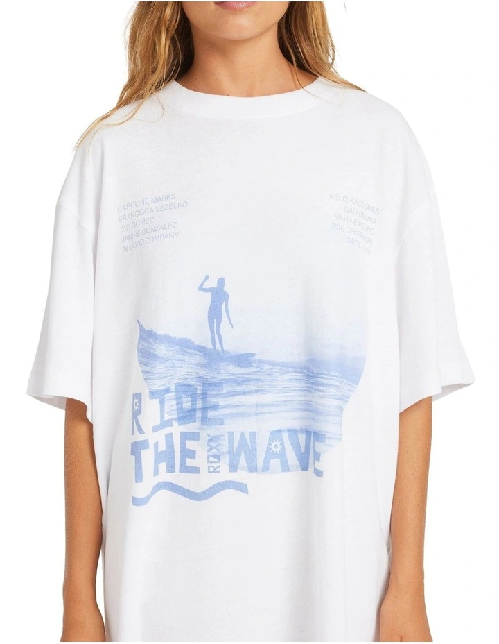 Ride The Wave T-Shirt in White image 4