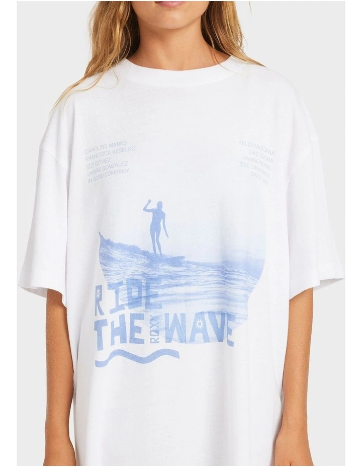 Ride The Wave T-Shirt in White image 4