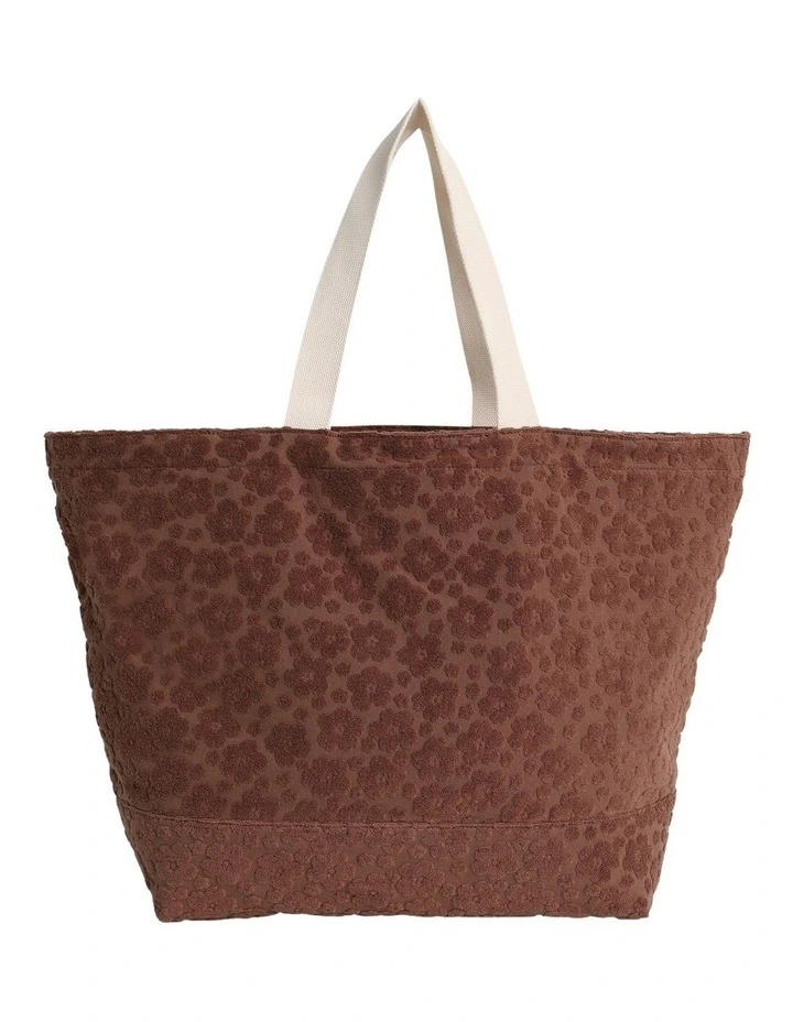 Blossom Terry Tote Bag in Tan image 2
