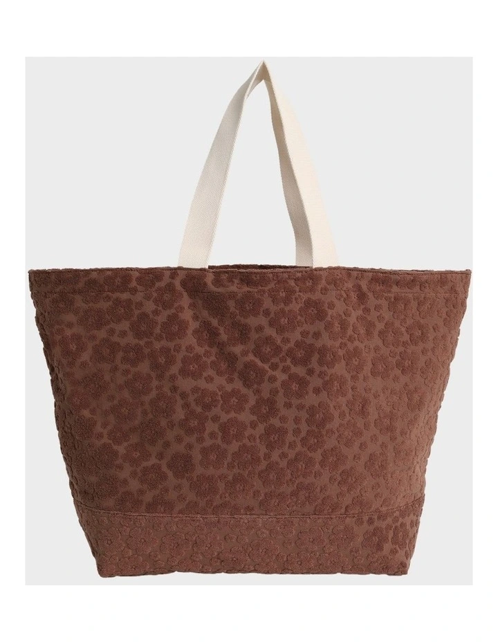 Blossom Terry Tote Bag in Tan image 2