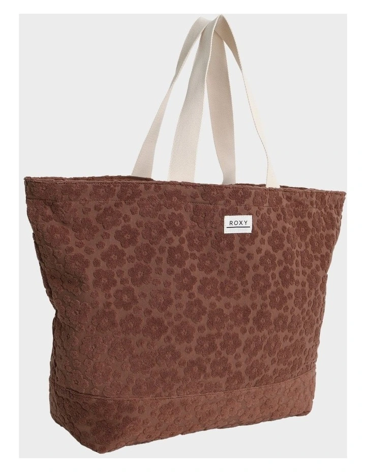 Blossom Terry Tote Bag in Tan image 3