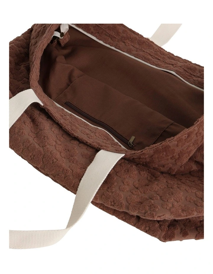 Blossom Terry Tote Bag in Tan image 4