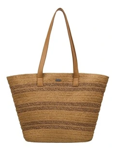Straw Addiction Tote Bag in Natural