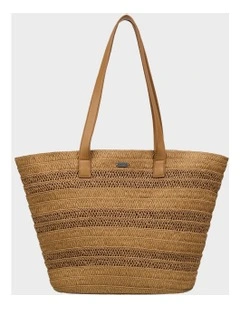 Straw Addiction Tote Bag in Natural