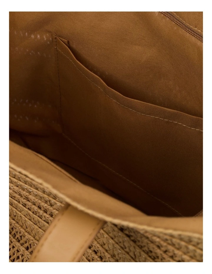 Straw Addiction Tote Bag in Natural image 5