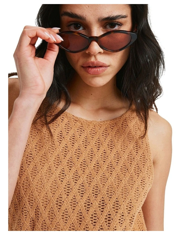 Ocean Sounds Mini Dress in Brown image 4