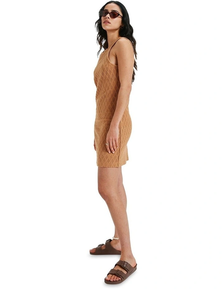 Ocean Sounds Mini Dress in Brown image 5