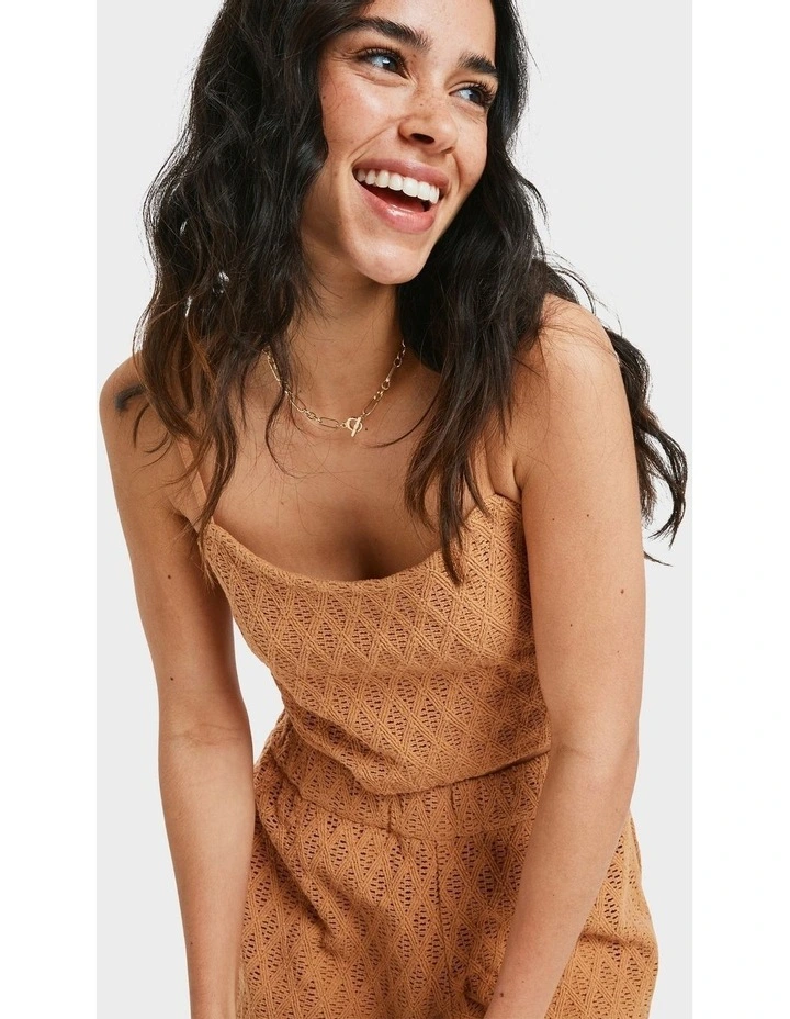 Ocean Sounds Tank Top in Brown image 5