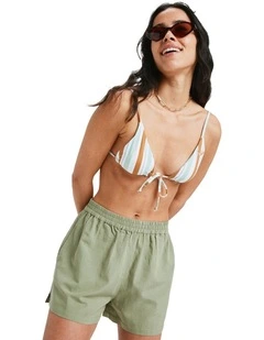 Lekeitio Bay II Elastic Waist Shorts in Green