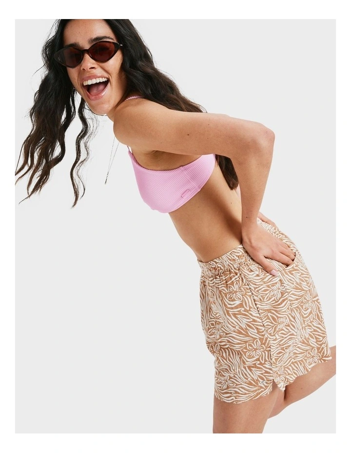 Lekeitio Bay Printed Elastic Waist Shorts in Brown image 3