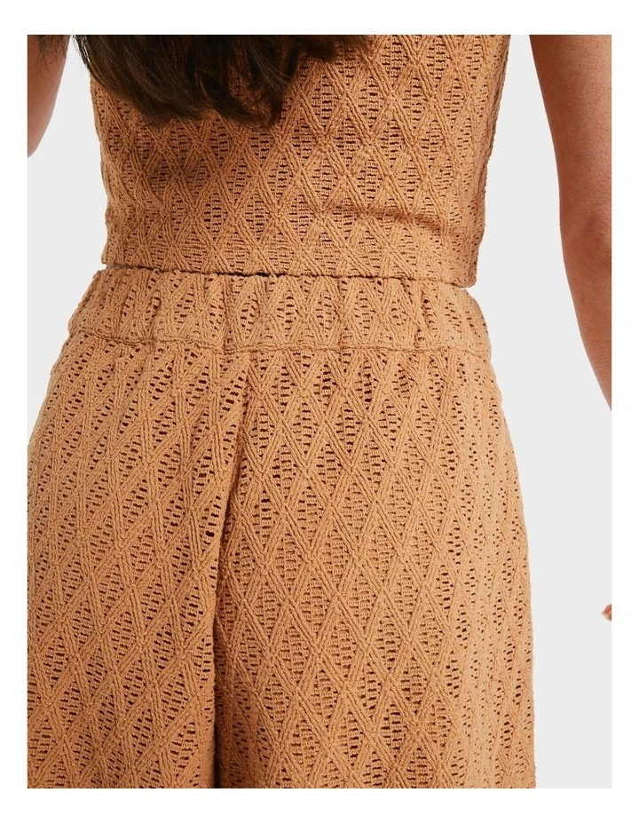 Ocean Sound Elastic Waist Shorts in Brown image 4